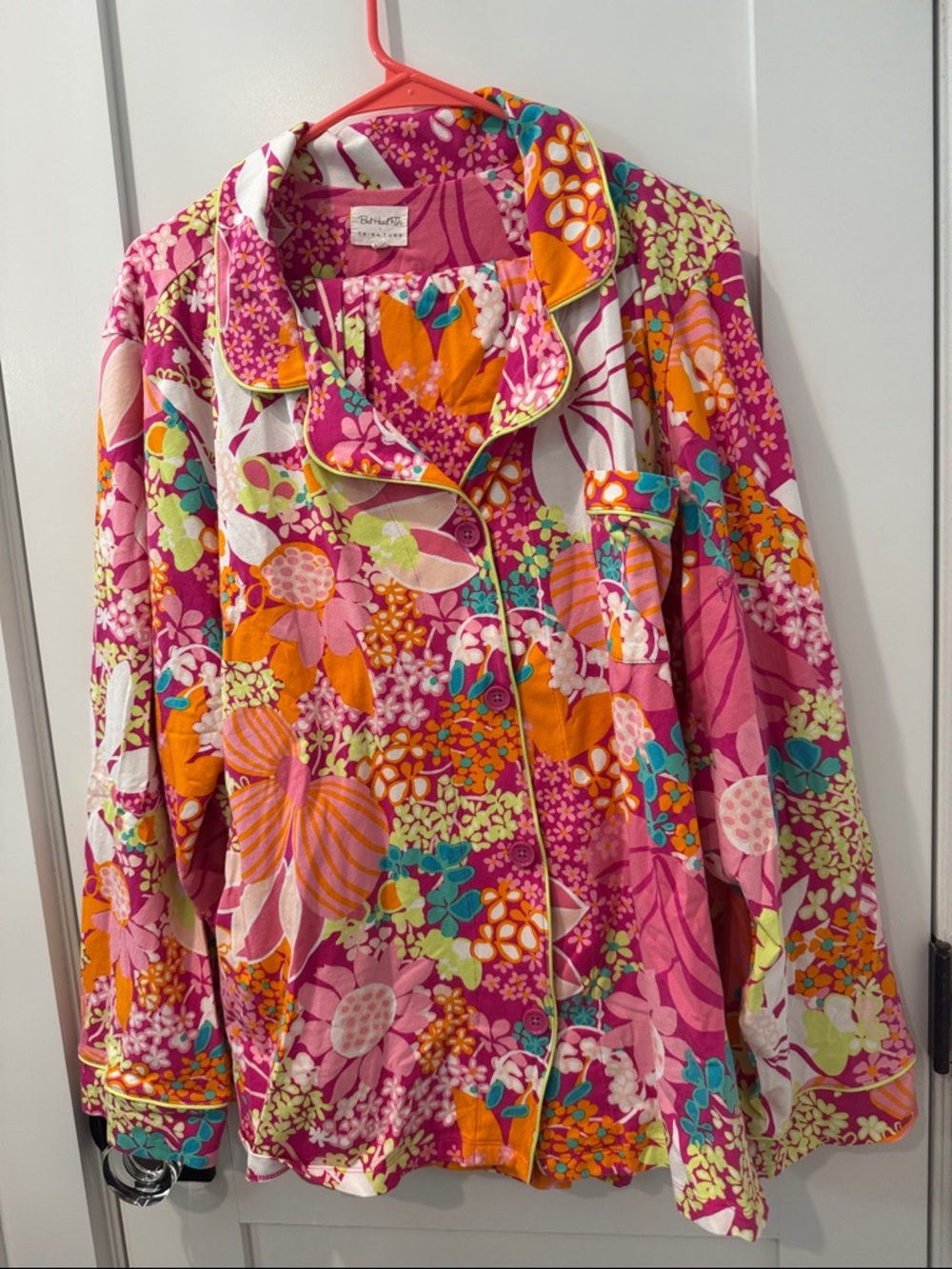 BedHead x Trina Turk Pink Orange Floral Button-Front Pajama Top and Pants set